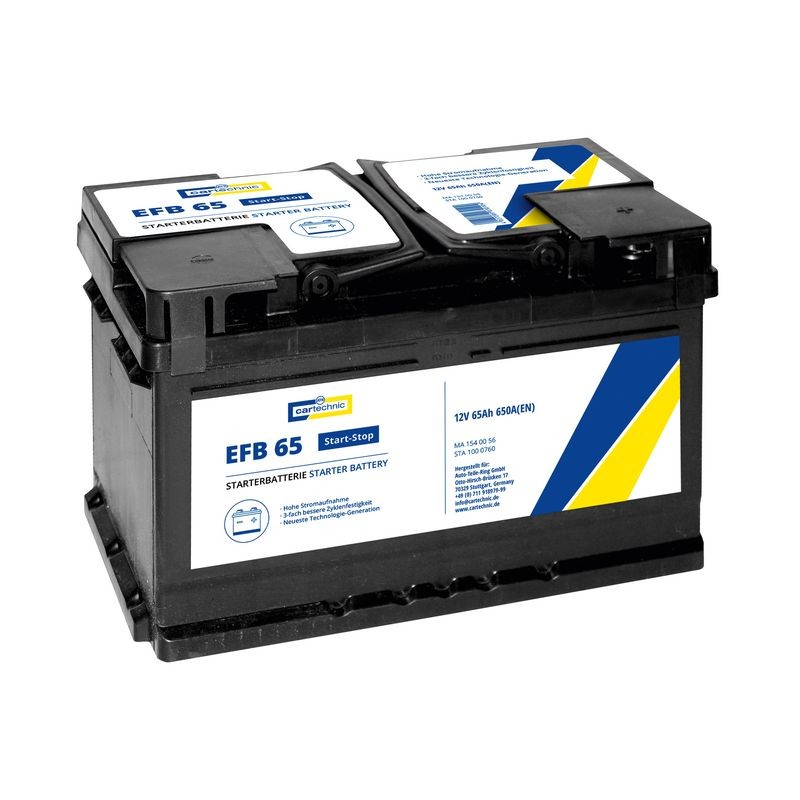 CARTECHNIC Μπαταρία εκκίνησης 40 27289 03010 4 Μπαταρία CARTECHNIC Mitsubishi L 400 EFB, 65 40 27289 03010 4