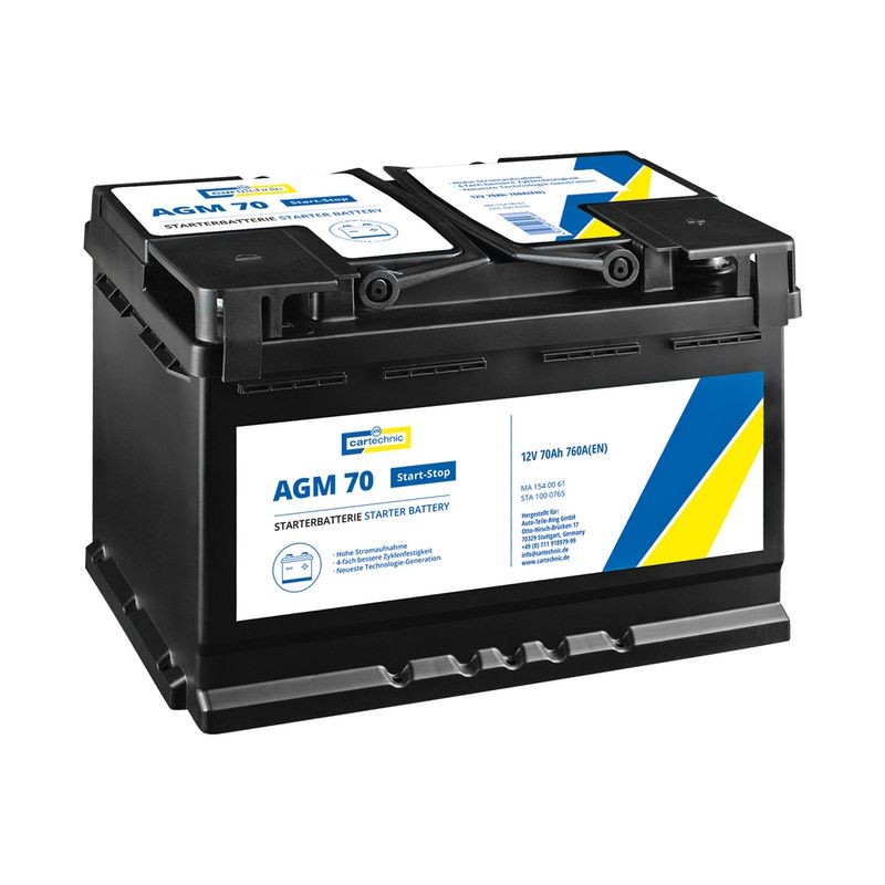 CARTECHNIC Startbatteri 40 27289 03016 6 Bilbatteri CARTECHNIC Opel GRANDLAND X AGM, 70 40 27289 03016 6