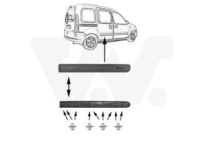 VAN WEZEL Pynte- / beskyttelsesliste, dør 4311424 VAN WEZEL 4311424 Pynte- / beskyttelsesliste, dør