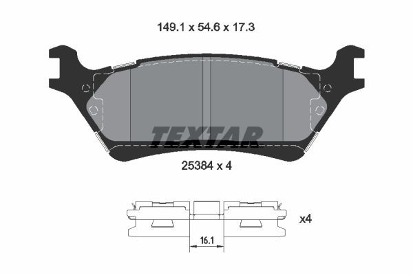 TEXTAR Pastilhas de travão 2538401 TEXTAR 2538401 Pastilhas de travão FORD USA F-150 Mk13 (P552) Standard Cab Pick-up 3.5 4WD 457 cv 2019