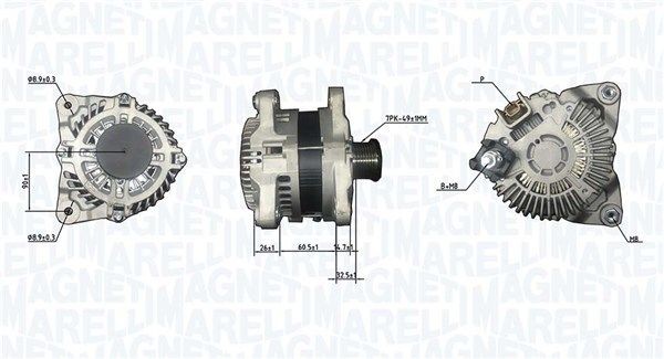 MAGNETI MARELLI Alternator 063732186010 NISSAN PICK UP MAGNETI MARELLI alternator 063732186010