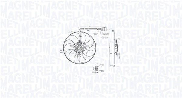 MAGNETI MARELLI Kühlerlüfter 069422847010 Elektrolüfter MAGNETI MARELLI Volkswagen MULTIVAN 069422847010