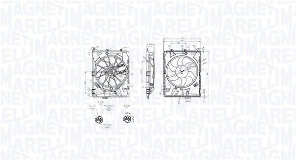 MAGNETI MARELLI Kjølevifte 069422849010 Radiatorvifte MAGNETI MARELLI KIA 069422849010