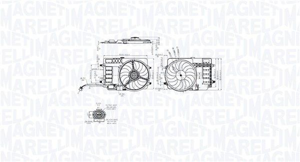 MAGNETI MARELLI Jäähdyttimen tuuletin 069422859010 MAGNETI MARELLI 069422859010 Mini r52 jäähdyttimen puhallin