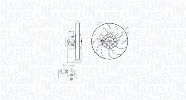 MAGNETI MARELLI Motoventilateur 069422868010 Ventilateur radiateur MAGNETI MARELLI 405 069422868010 pas cher