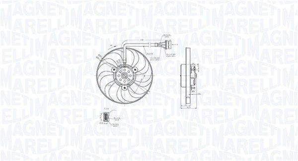 MAGNETI MARELLI Ventilátor chladenia motora 069422883010 Ventilátor chladenia Volkswagen MAGNETI MARELLI 069422883010