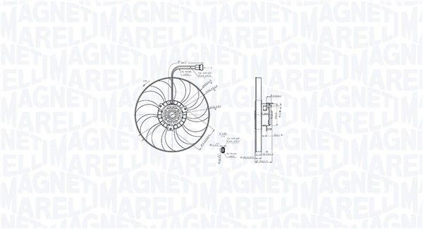 MAGNETI MARELLI Kjølevifte 069422886010 Radiator kjølevifte MAGNETI MARELLI Volkswagen CC 069422886010