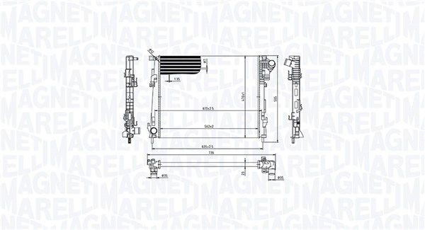 MAGNETI MARELLI Radiatore motore 350213213600 350213213600 Radiatore MAGNETI MARELLI OPEL TIGRA costo