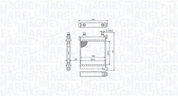 MAGNETI MARELLI Radiaator, mootorijahutus 350213214500 MAGNETI MARELLI 350213214500 Jahutusradiaator BMW X2 originaal