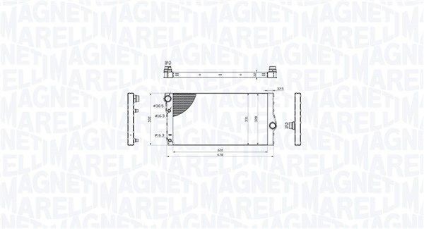 MAGNETI MARELLI Køler, motorkøling 350213214600 Køler MAGNETI MARELLI 2-serie 350213214600 billig