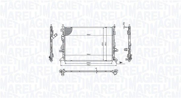 MAGNETI MARELLI Radiator, motorkjøling 350213215700 Radiator MAGNETI MARELLI TOURNEO COURIER 350213215700 billige
