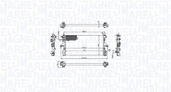 MAGNETI MARELLI Chladič motora 350213216700 Chladič vody MAGNETI MARELLI 207 350213216700 lacné