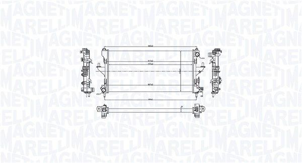 MAGNETI MARELLI Chladič motora 350213216900 Chladič motora MAGNETI MARELLI Citroën AX 350213216900