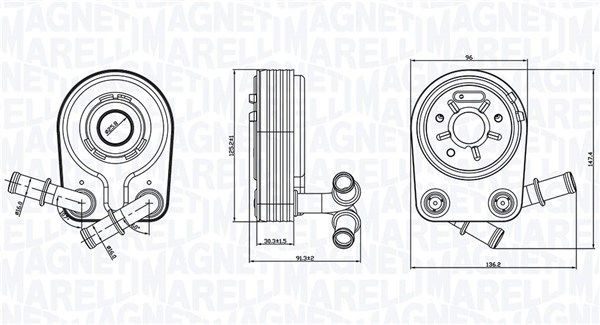 MAGNETI MARELLI Engine oil cooler 350300000100 MAGNETI MARELLI 350300000100 genuine Alfa Romeo 147 937 oil cooler price