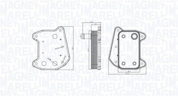 MAGNETI MARELLI Õliradiaator, mootoriõli 350300001800 350300001800 Õlijahuti MAGNETI MARELLI PEUGEOT 607