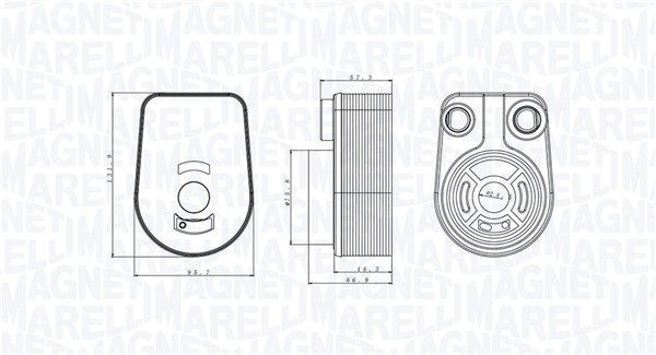 MAGNETI MARELLI Õliradiaator, mootoriõli 350300002800 MAGNETI MARELLI 350300002800 Õlijahuti Renault Megane CC hind