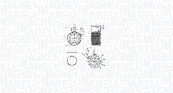 Radiador de óleo, óleo do motor MAGNETI MARELLI 350300002900 MAGNETI MARELLI 350300002900: Radiador de óleo Renault KANGOO 2006