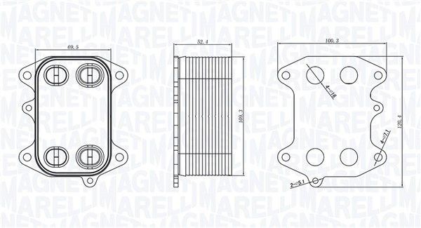 MAGNETI MARELLI Oliekøler, motorolie 350300003300 Oliekøler MAGNETI MARELLI 406 350300003300 billig