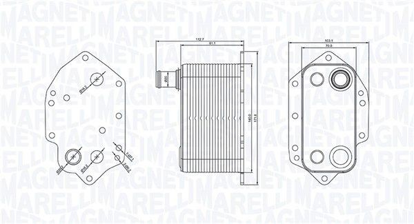MAGNETI MARELLI Chladič motorového oleja 350300004000 Olejový chladič MAGNETI MARELLI VITO 350300004000 lacné