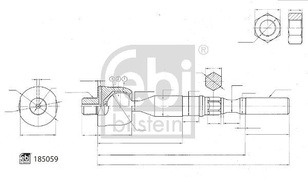 Sisemine rooliots, roolivarras FEBI BILSTEIN 185059 FEBI BILSTEIN 185059 NISSAN CABSTAR E 2020 Roolivarras