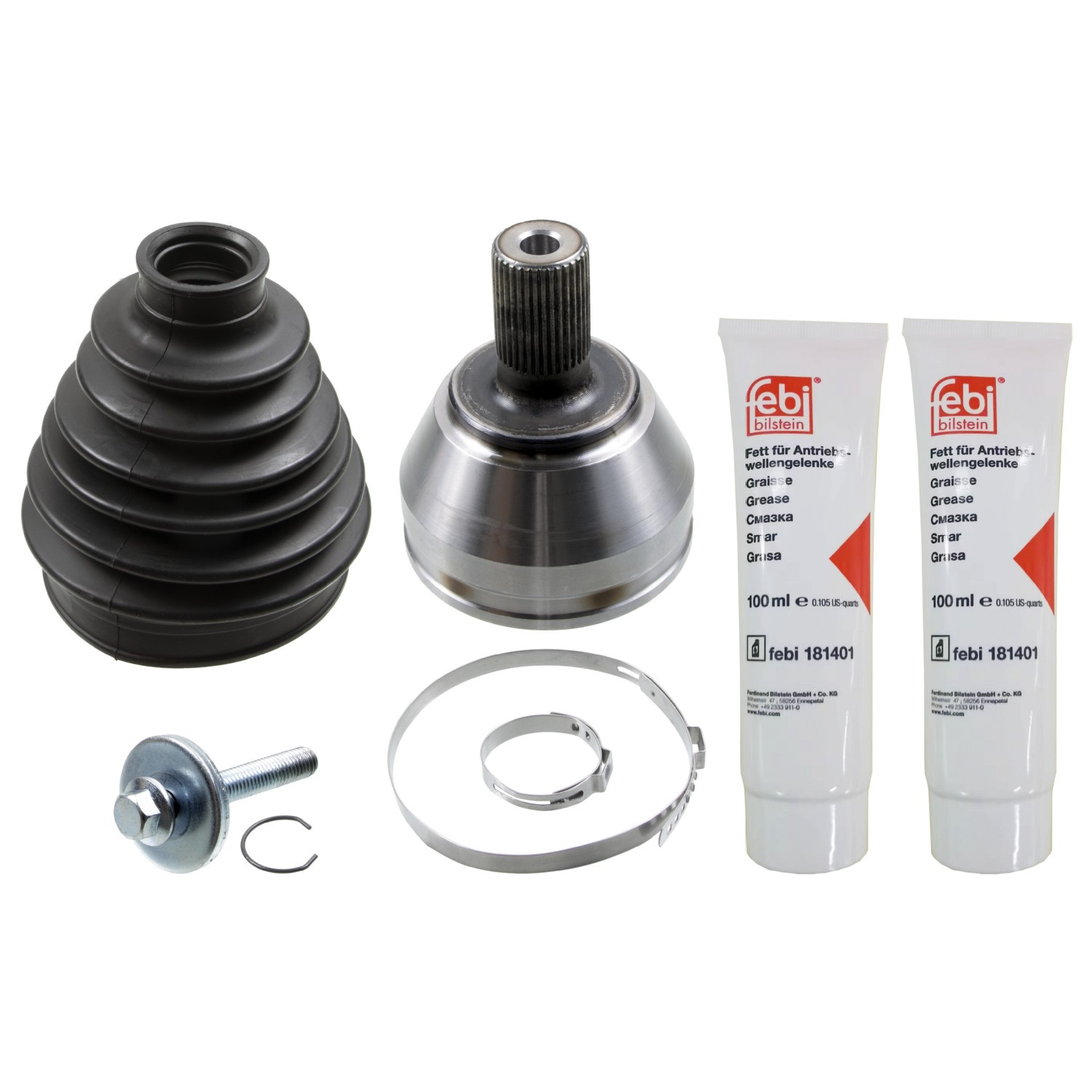 FEBI BILSTEIN Homokineet reparatie set, aandrijfas 185848 FEBI BILSTEIN 185848 originele Homokinetische koppeling PEUGEOT 605 prijs