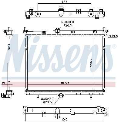 Radiateur du moteur NISSENS 607030 NISSENS 607030 Radiateur d'eau PEUGEOT 208 2023