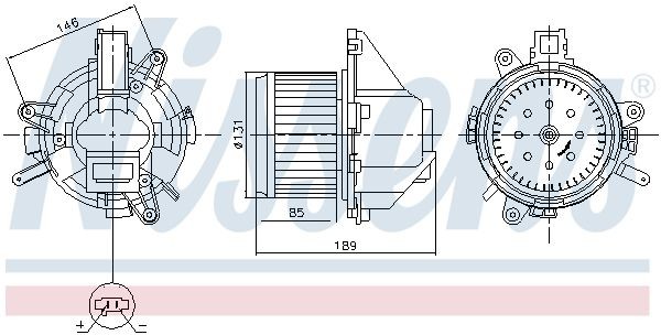 Interieurventilatie NISSENS 87608 NISSENS 87608 Ventilator voor het auto-interieur OPEL COMBO 1999