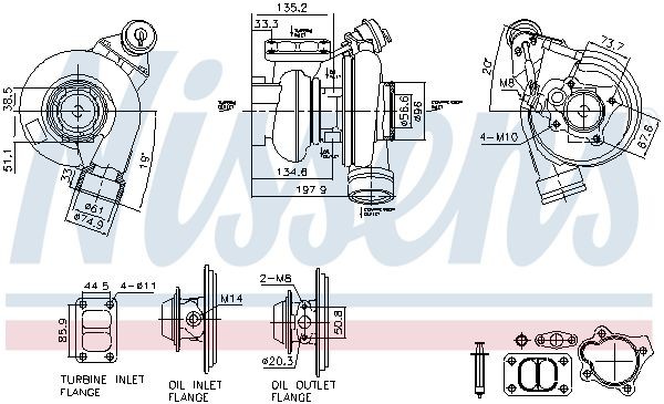 NISSENS Turbina 93759 93759 costo Turbina VOLVO 740 NISSENS