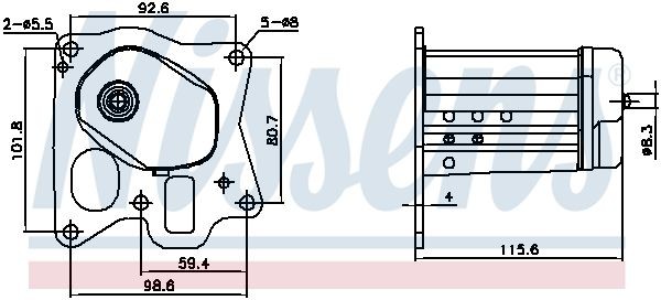 NISSENS EGR-jäähdytin 989455 Saab 9-3 YS3D egr jäähdytin NISSENS 989455
