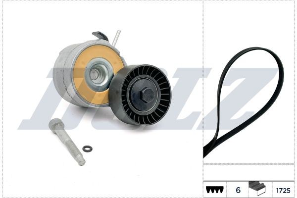 DOLZ Jeu de courroies trapézoïdales à nervures SKD227A Kit de courroie d'accessoire DOLZ FIAT SKD227A