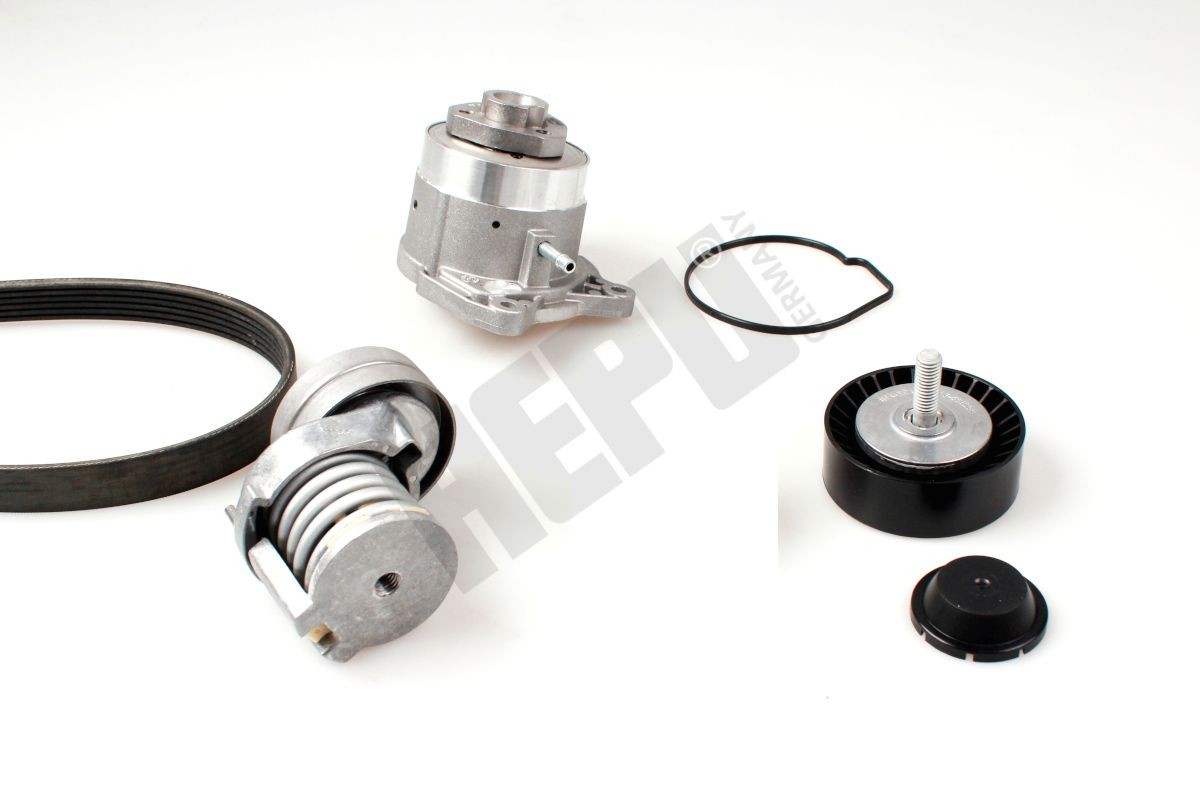 HEPU Pompe à eau+Jeu de courroie trapézoïdale à nervures PK06561 Jeu de courroies trapézoïdales à nervures HEPU POLO PK06561 pas cher