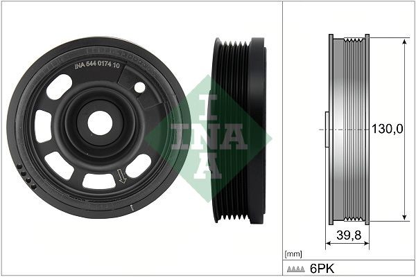 INA Piedziņas skriemelis, Kloķvārpsta 544 0174 10 Piedziņas skriemelis kloķvārpsta INA Audi Q7 544 0174 10