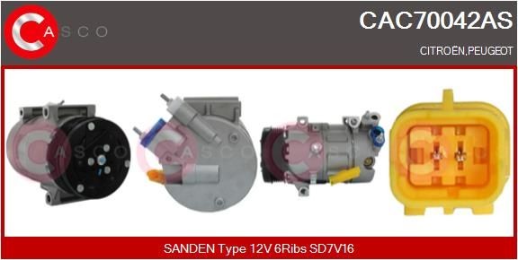 CASCO AC-kompressor CAC70042AS CAC70042AS CASCO ac-pump CITROЁN XSARA
