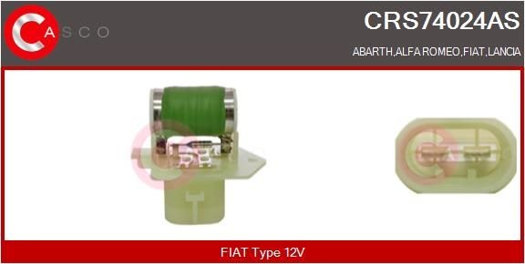 Résistance de série, moteur électrique-ventilateur du radiat CASCO CRS74024AS Résistance de série, moteur électrique-ventilateur du radiat CASCO CRS74024AS Système de chauffage ALFA ROMEO GIULIETTA (940)