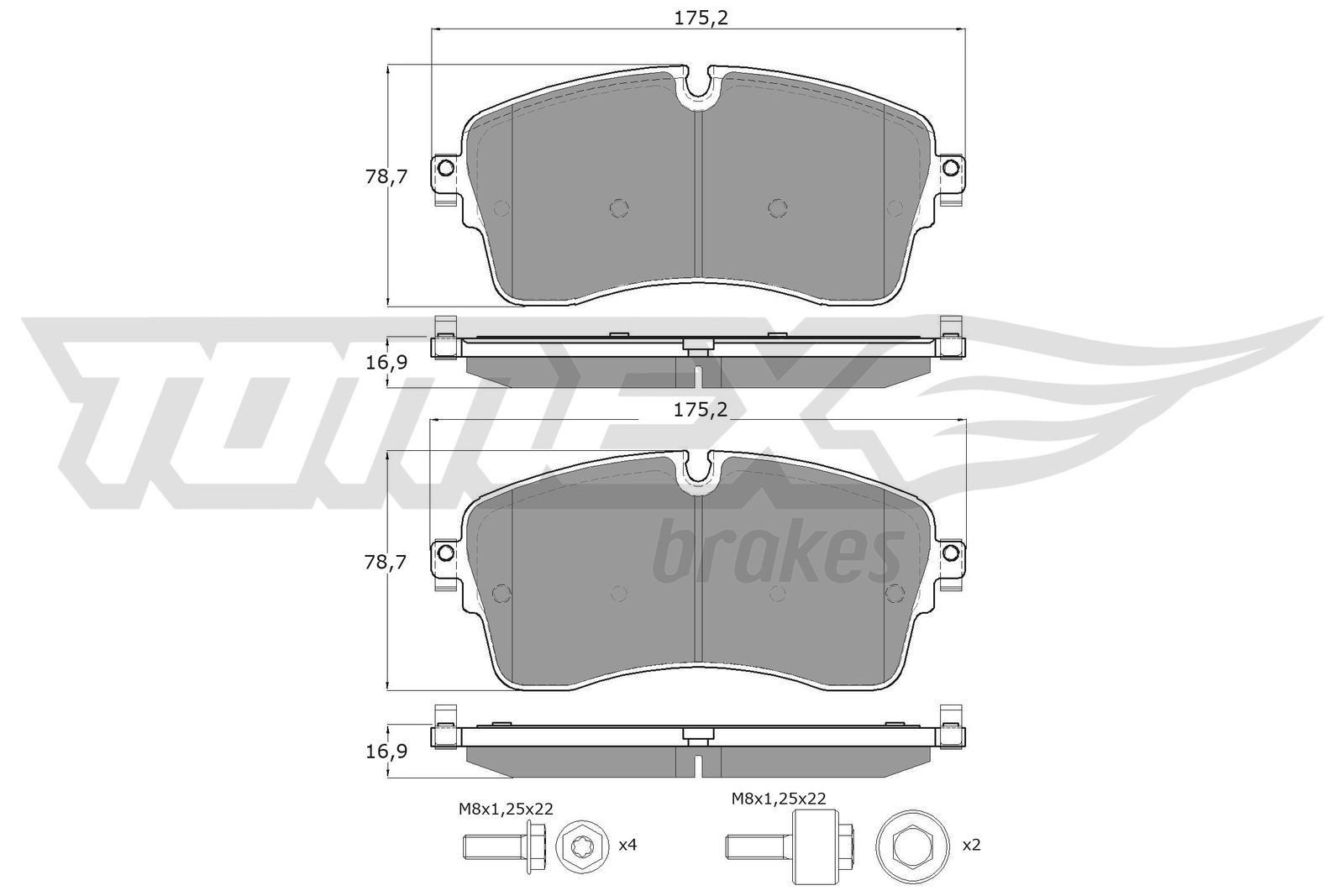 TOMEX brakes Bromsbelägg TX 60-55 TX 60-55 TOMEX brakes belägg JAGUAR XE