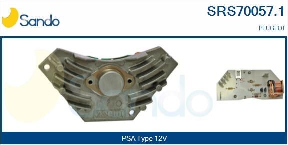 SANDO Formodstand, kølerblæser-elmotor SRS70057.1 Varmemodstand SANDO PEUGEOT SRS70057.1