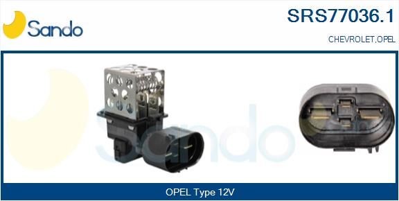 SANDO Vorwiderstand, Elektromotor-Kühlerlüfter SRS77036.1 SRS77036.1 Vorwiderstand Gebläse OPEL CORSA SANDO kaufen