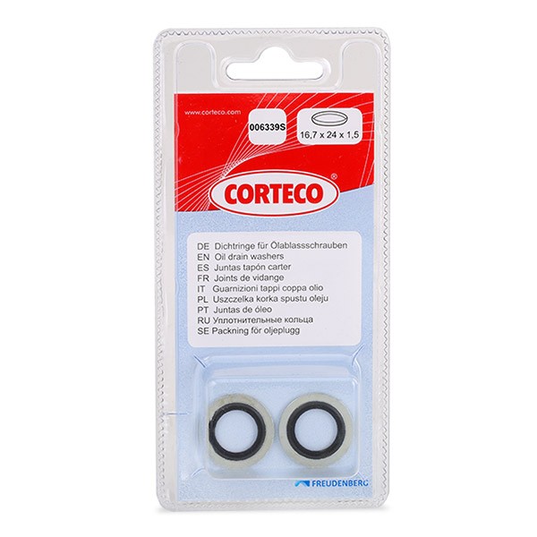 CORTECO Afdichtring, olieaftapschroef 006339S CORTECO 006339S Olie aftapplug Q45 (F50) prijs