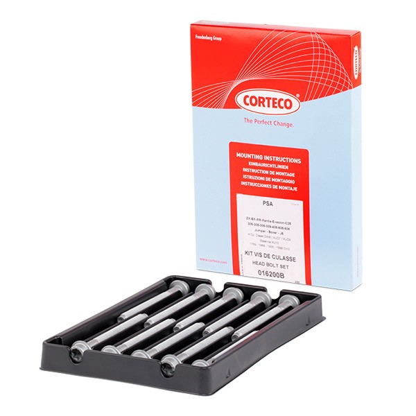 CORTECO Jogo de parafusos da cabeça do motor 016220B CORTECO 016220B originais Parafuso de cabeçote Fiat Palio Weekend custo