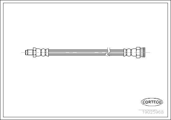 Bremseslange CORTECO 19025968 CORTECO 19025968: Bremseslanger Fiat PALIO 2003