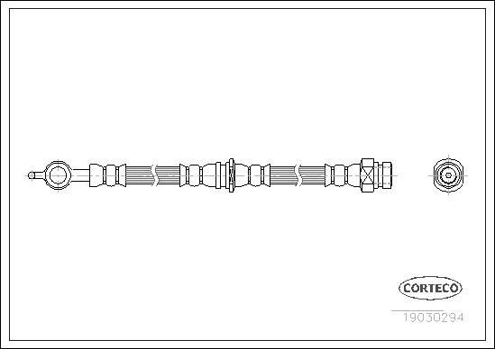 CORTECO Bremseslange 19030294 19030294 Bremseslange VOLVO 740 CORTECO