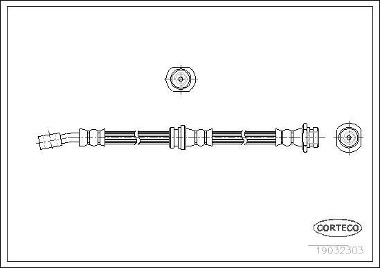 CORTECO Bremseslange 19032303 CORTECO 19032303 Suzuki Baleno Sedan Bremseslanger pris