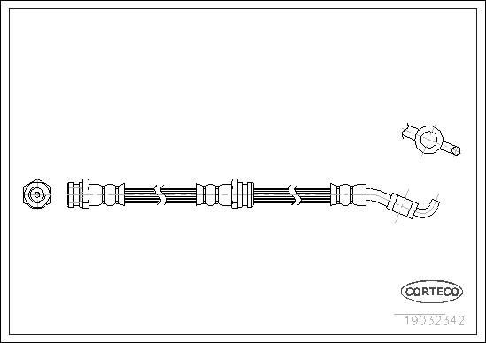 CORTECO Tubo flexível de travão 19032342 19032342 Flexível de travão MAZDA RX-8 CORTECO