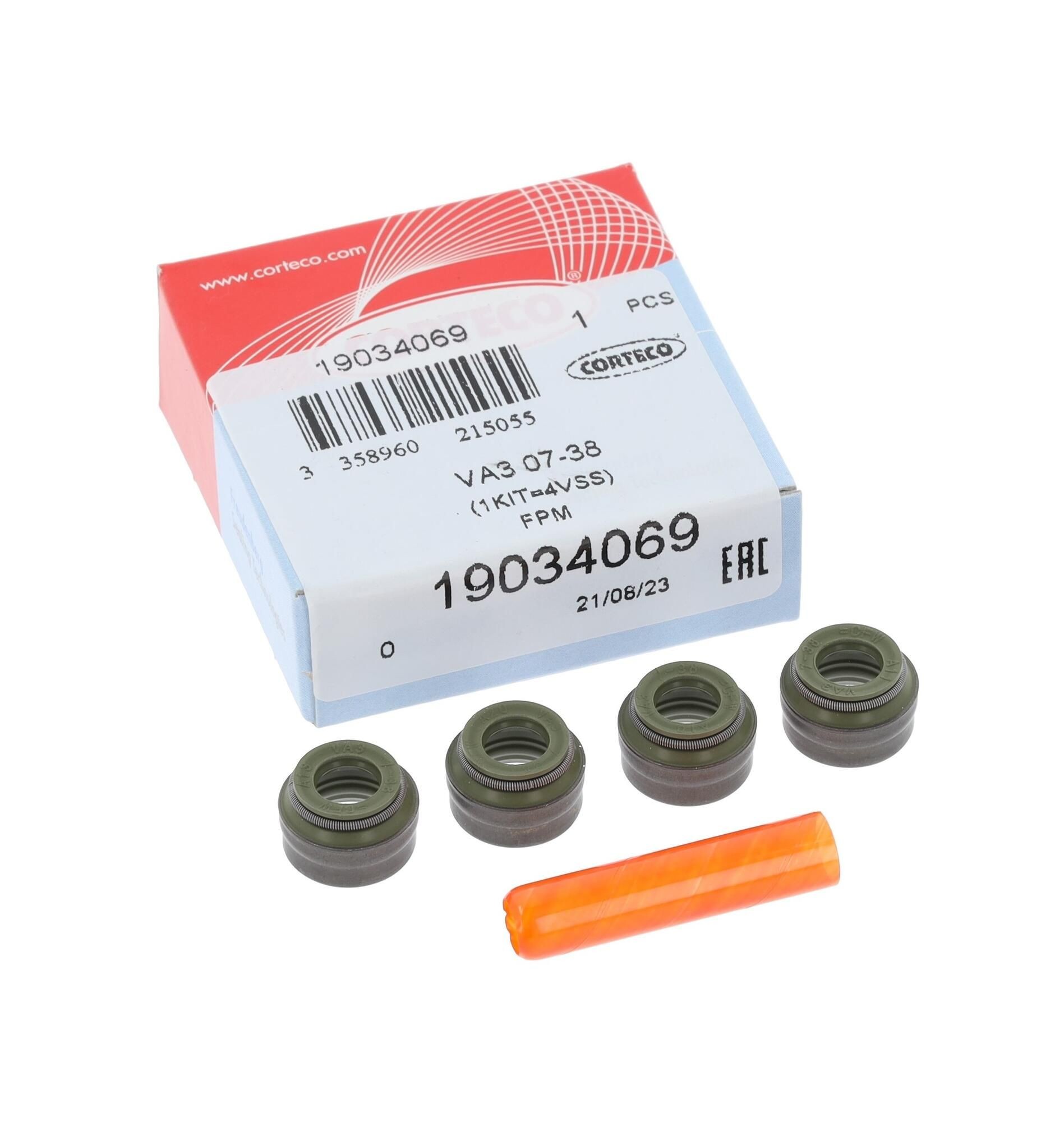 Kit guarnizioni, Stelo valvola CORTECO 19034069 CORTECO 19034069 costo Paraolio valvole Mercedes CLK 2001