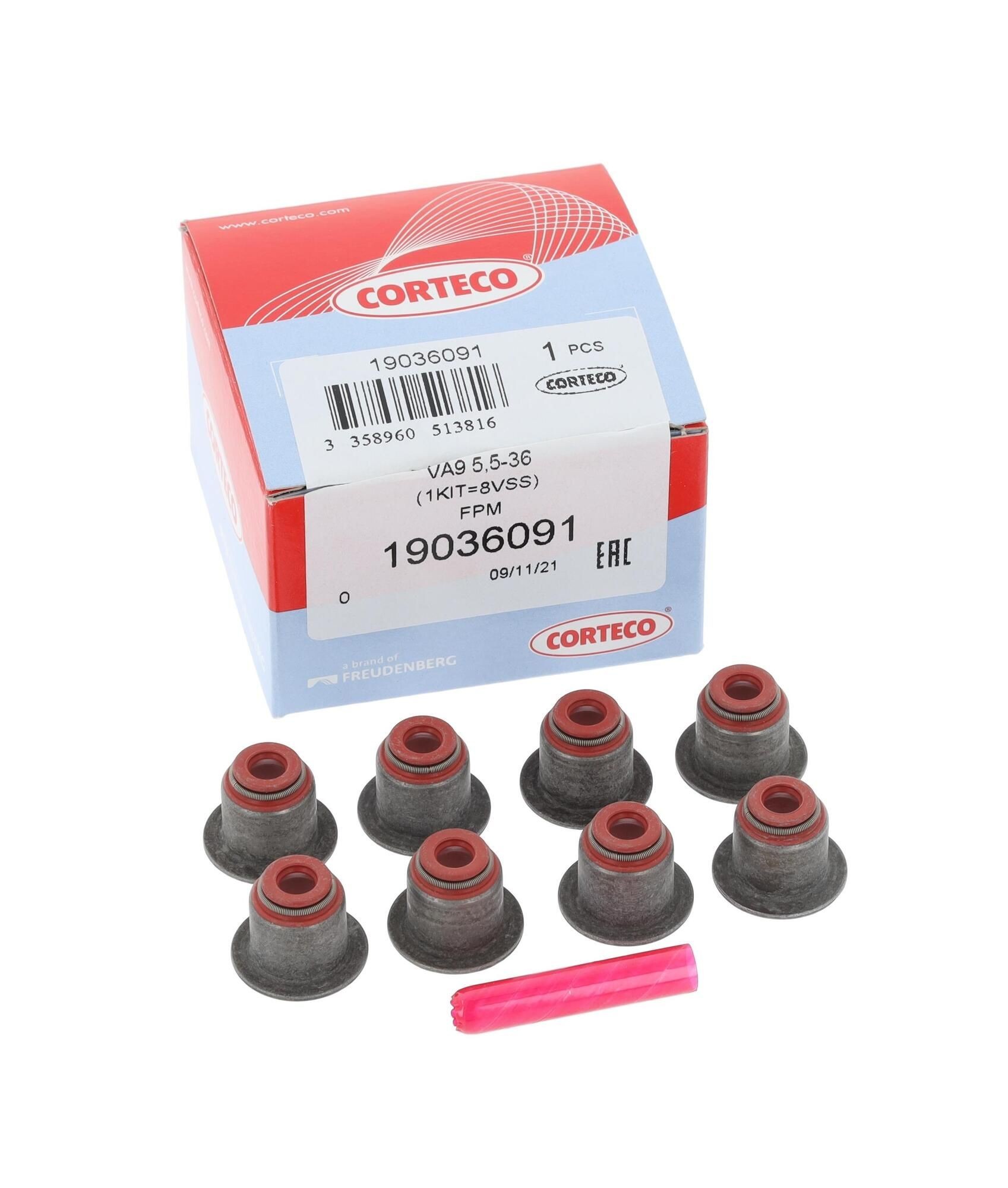 Blīvju komplekts, Vārsta kāts CORTECO 19036091 CORTECO 19036091 Blīvgredzens vārsta kāts PEUGEOT 308 2007