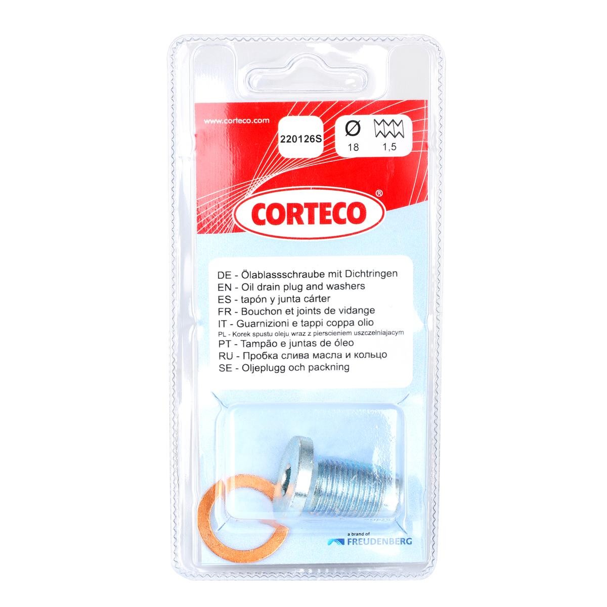 CORTECO Vite di chiusura, vaschetta dell'olio 220126S CORTECO 220126S Tappo scarico olio motore Bianchina Panoramica prezzo