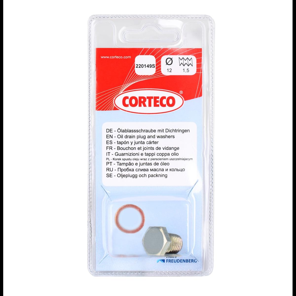 CORTECO Korķis, Eļļas vācele 220149S CORTECO 220149S Korķis eļļas vācele BMW F20 par izdevīgu cenu