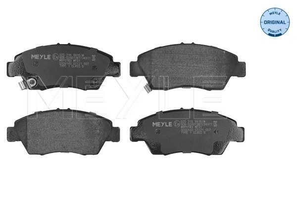 MEYLE Brzdové doštičky/platničky 025 216 9416/W MEYLE 025 216 9416/W Brzdové doštičky/platničky HONDA CRX III Targa (EH, EG) 1.5 (EG1) 103 KS 1995