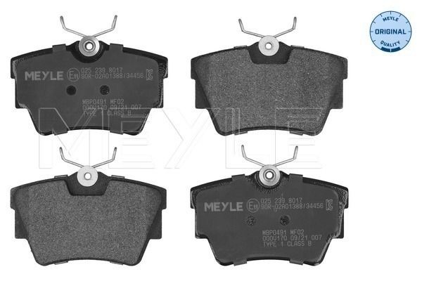 MEYLE Plaquettes de frein 025 239 8017 MEYLE 025 239 8017 Plaquettes de frein OPEL Vivaro A Van (X83) 2.0 CDTI (F7) 90 CV 2013