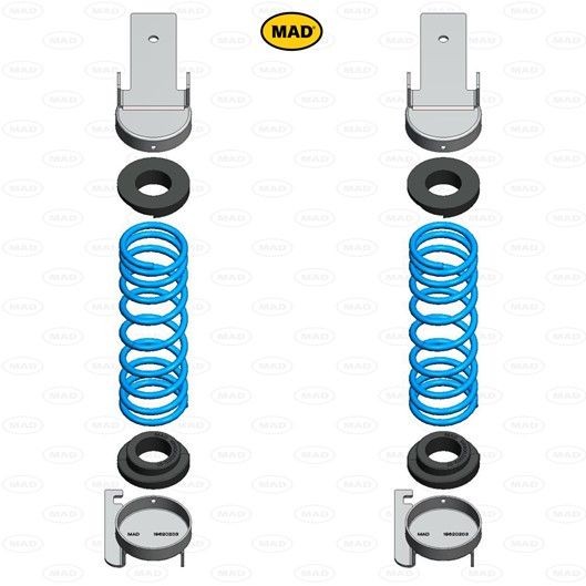 MAD Chassissæt, fjedre HV-196220 MAD HV-196220 Chassissæt, fjedre VW Caddy IV Van (SAA, SAH) 2.0 TDI 4motion 75 HK 2017
